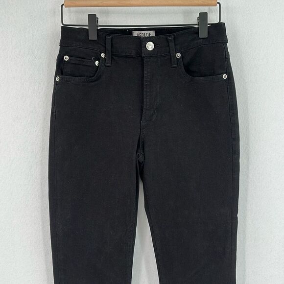 Agolde Black Cotton Blend Roxanne Super High Rise Skinny Leg Jeans Size 28 - Picture 6 of 11